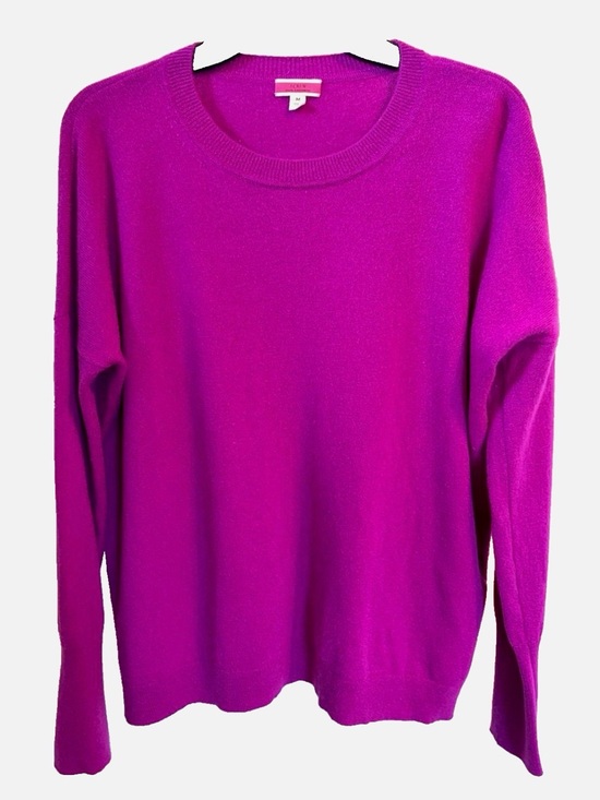 J. Crew Sweaters - J.Crew 100% Cashmere Sweater M Fuchsia Pink Crew Neck Classic Knit
